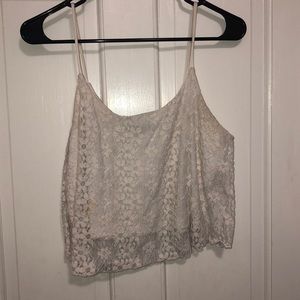 White lace crop top
